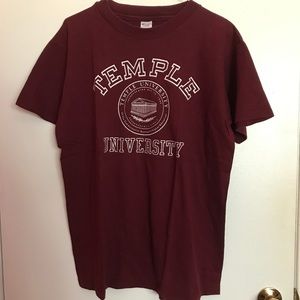 Temple University Champion Unisex Maroon T-Shirt